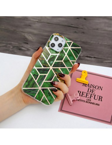 Coque silicone iPhone 12 Pro Max Fantaisie Géometrique - Vert