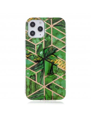 Coque silicone iPhone 12 Pro Max Fantaisie Géometrique - Vert