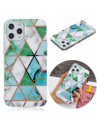 Coque silicone iPhone 12 Pro Max Fantaisie Style Marbre - Vert