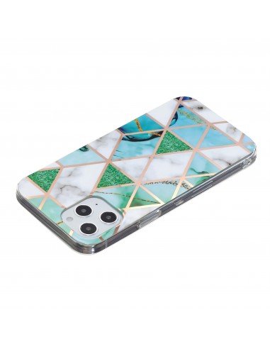 Coque silicone iPhone 12 Pro Max Fantaisie Style Marbre - Vert