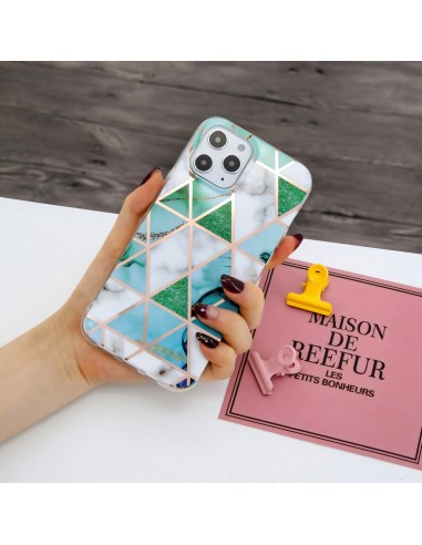 Coque silicone iPhone 12 Pro Max Fantaisie Style Marbre - Vert