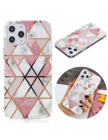 Coque silicone iPhone 12 Pro Max Fantaisie Style Marbre - Rose