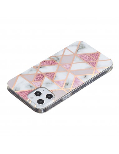 Coque silicone iPhone 12 Pro Max Fantaisie Style Marbre - Rose