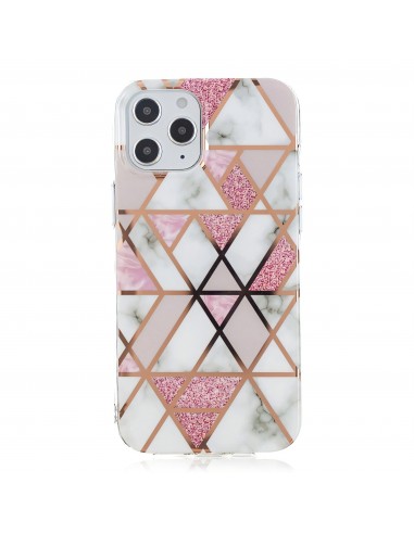 Coque silicone iPhone 12 Pro Max Fantaisie Style Marbre - Rose