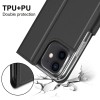 Etui iPhone 12 mini avec rangement carte avec coque silicone intégré - Noir
