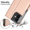 Etui iPhone 12 mini avec rangement carte avec coque silicone intégré - Rose