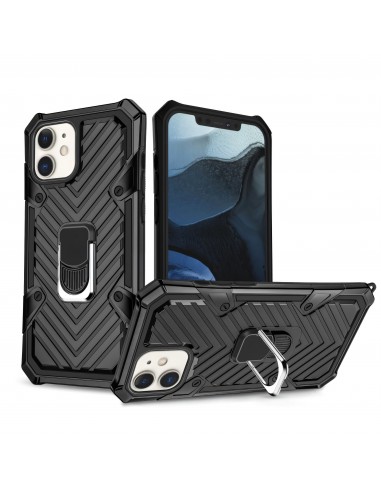 Coque antichoc hybride iPhone 12 mini avec anneau - Noir