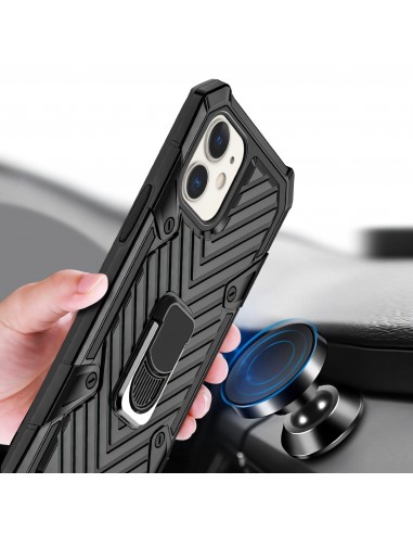 Coque antichoc hybride iPhone 12 mini avec anneau - Noir