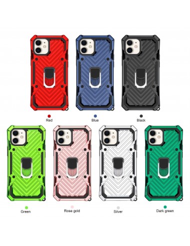 Coque antichoc hybride iPhone 12 mini avec anneau - Noir