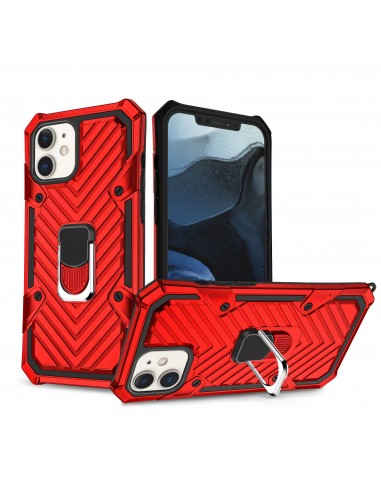 Coque antichoc hybride iPhone 12 mini avec anneau - Rouge