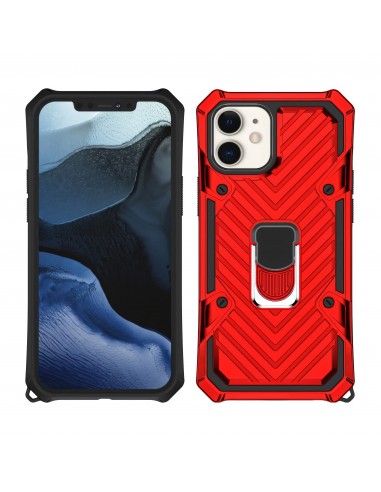 Coque antichoc hybride iPhone 12 mini avec anneau - Rouge