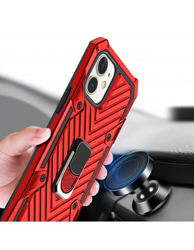 Coque antichoc hybride iPhone 12 mini avec anneau - Rouge