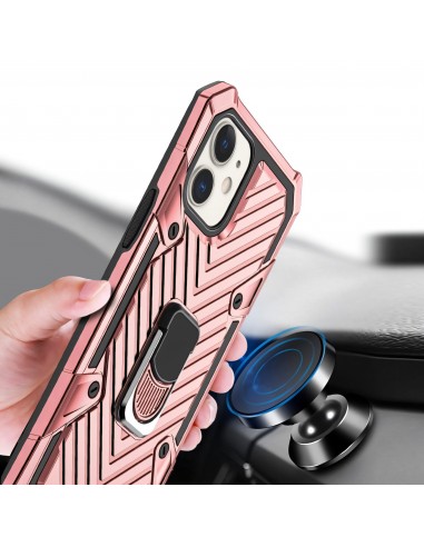 Coque antichoc hybride iPhone 12 mini avec anneau - Rose