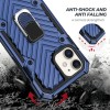 Coque antichoc hybride iPhone 12 mini avec anneau - Bleu foncé