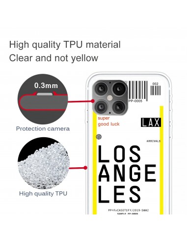 Coque silicone iPhone 12 mini Billet d'embarquement pour Los Angeles