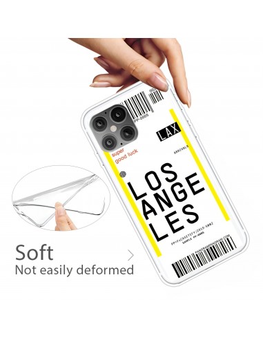 Coque silicone iPhone 12 mini Billet d'embarquement pour Los Angeles