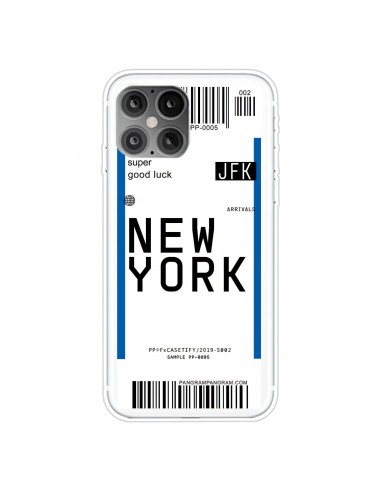 Coque silicone iPhone 12 mini Billet d'embarquement pour New York