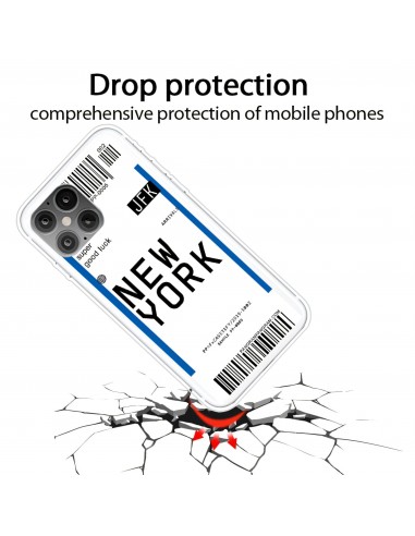 Coque silicone iPhone 12 mini Billet d'embarquement pour New York