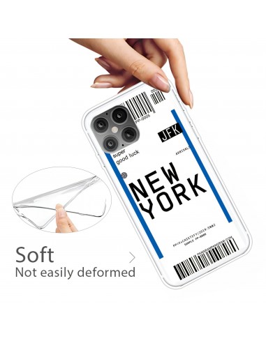Coque silicone iPhone 12 mini Billet d'embarquement pour New York