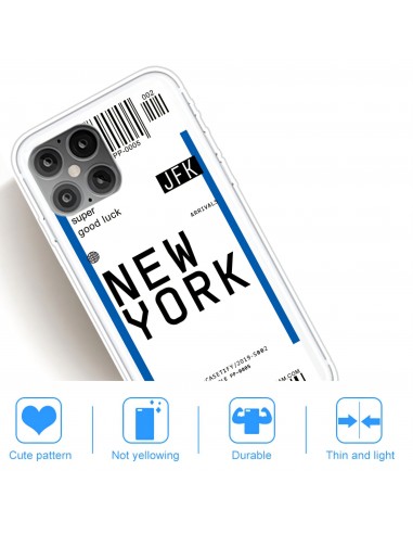 Coque silicone iPhone 12 mini Billet d'embarquement pour New York
