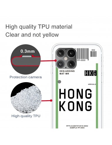 Coque silicone iPhone 12 mini Billet d'embarquement pour Hong Kong