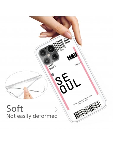 Coque silicone iPhone 12 mini Billet d'embarquement pour Seoul