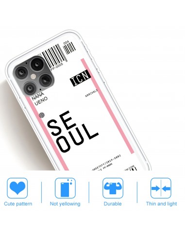 Coque silicone iPhone 12 mini Billet d'embarquement pour Seoul