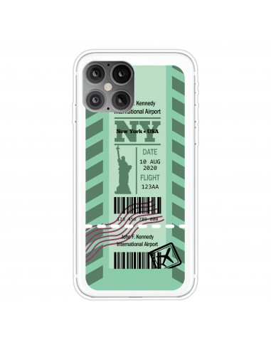 Coque silicone iPhone 12 mini Ticket de transport New York