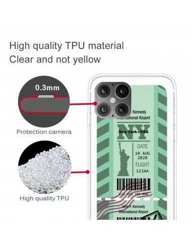 Coque silicone iPhone 12 mini Ticket de transport New York