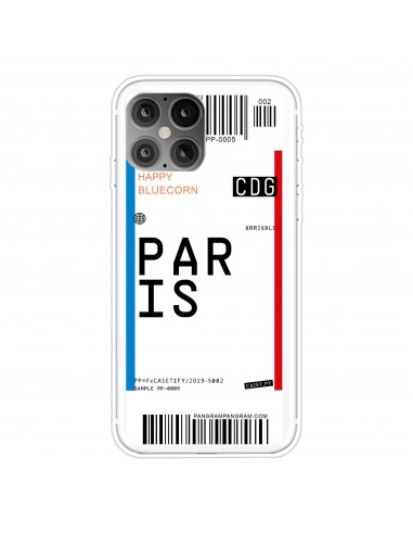 Coque silicone iPhone 12 mini Billet d'embarquement pour Paris
