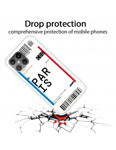 Coque silicone iPhone 12 mini Billet d'embarquement pour Paris