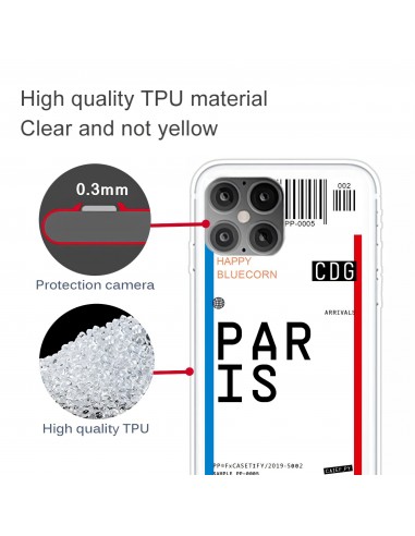 Coque silicone iPhone 12 mini Billet d'embarquement pour Paris