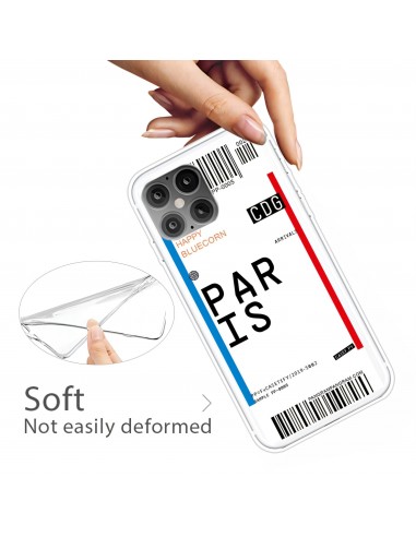 Coque silicone iPhone 12 mini Billet d'embarquement pour Paris