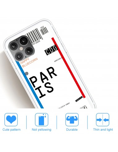 Coque silicone iPhone 12 mini Billet d'embarquement pour Paris