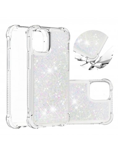 Coque silicone iPhone 12 mini fantaisie Poussières d'étoiles - Blanc