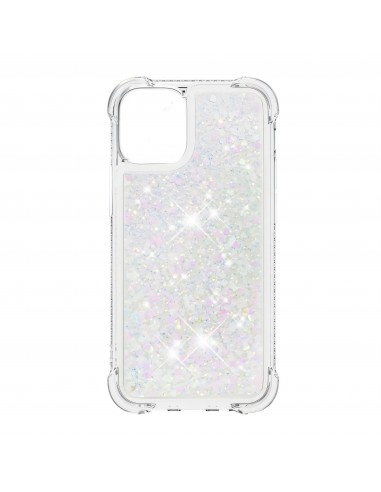 Coque silicone iPhone 12 mini fantaisie Poussières d'étoiles - Blanc