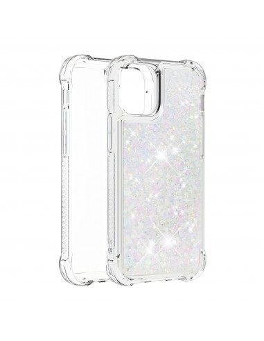 Coque silicone iPhone 12 mini fantaisie Poussières d'étoiles - Blanc