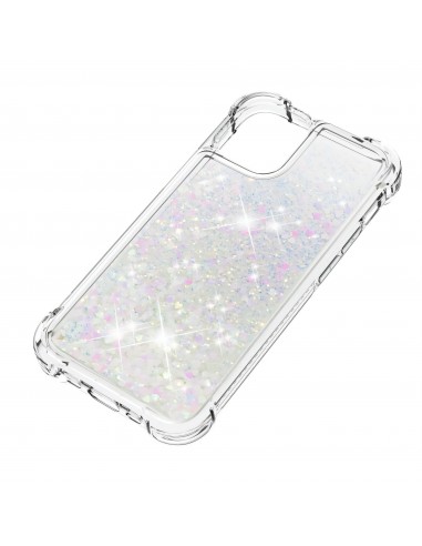 Coque silicone iPhone 12 mini fantaisie Poussières d'étoiles - Blanc