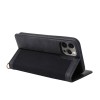 Etui portefeuille iPhone 12 Pro Max Style Jeans avec rangement carte et coque silicone intégrée - Noir