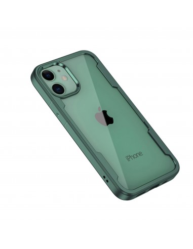 Coque antichoc iPhone 12 avec partie transparente - Vert