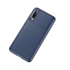 Coque silicone Galaxy A70 Syle fibre de carbone - Bleu foncé