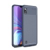 Coque silicone Galaxy A10 Syle fibre de carbone - Bleu foncé