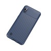 Coque silicone Galaxy A10 Syle fibre de carbone - Bleu foncé