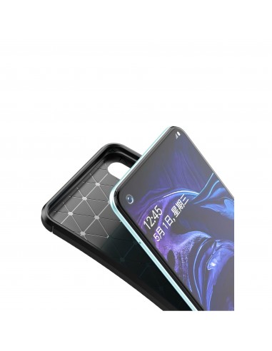 Coque silicone Galaxy A60 Syle fibre de carbone - Noir
