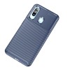 Coque silicone Galaxy A60 Syle fibre de carbone - Bleu foncé