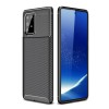 Coque silicone Galaxy S10 Lite et Galaxy A91 Style fibre de carbone - Noir