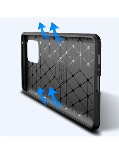 Coque silicone Galaxy S10 Lite et Galaxy A91 Style fibre de carbone - Noir