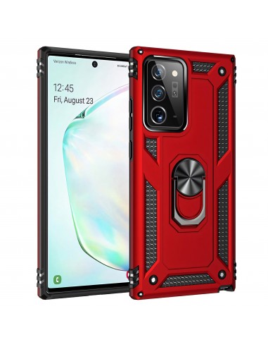 Coque antichoc Galaxy Note 20 Ultra Hybrid Armor avec anneau - Rouge