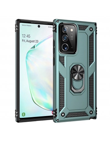 Coque antichoc Galaxy Note 20 Ultra Hybrid Armor avec anneau - Vert