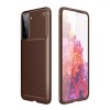 Coque silicone Galaxy S21 Plus Carbon Fiber - Marron